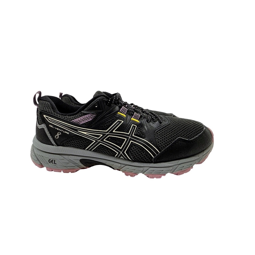 Asics Gel-Venture 8 Running Shoes Womens 8.5 Black Lavender Excellent Trail